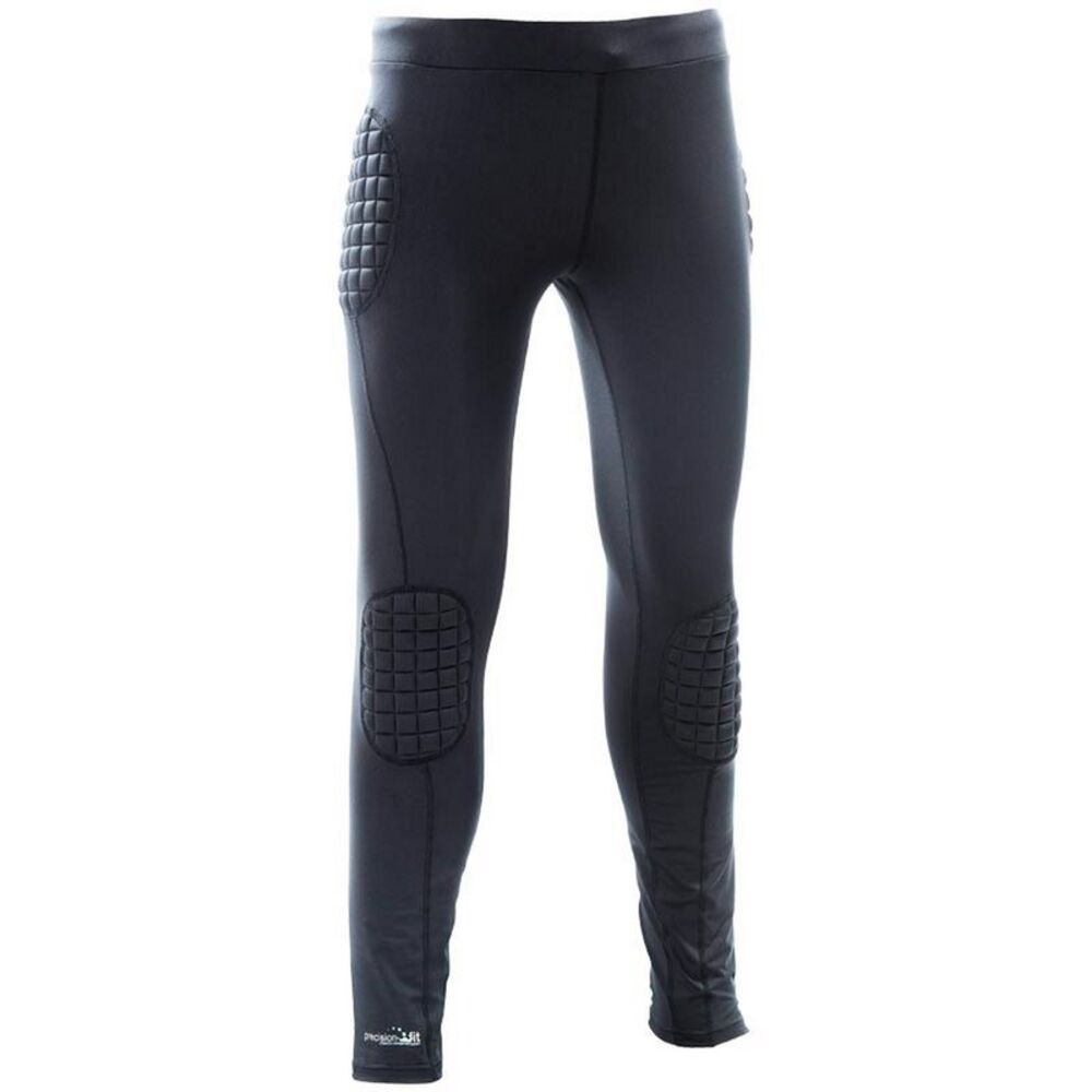 Precision Unisex Adult Padded Baselayer Goalkeeper Thermal Leggings / Black/Silv